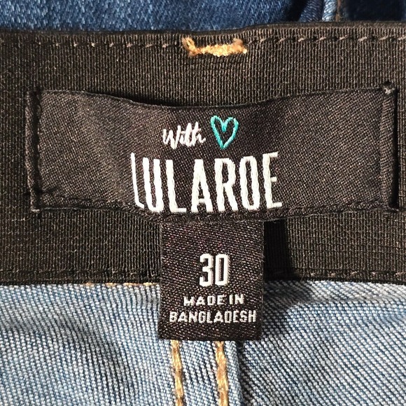 LuLaRoe Jeans Womens 30 Blue Straight Leg Stretch Comfort Magic Waist - Picture 5 of 13